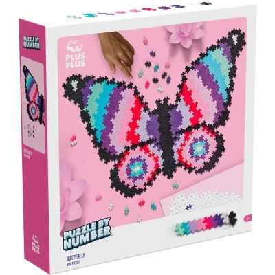 Afbeelding van Plus Puzzle By Number Vlinder Constructiespeelgoed Set Met Bouwstenen 800 Delige Bouwset Bouwspeelgoed Vanaf 7 Jaar