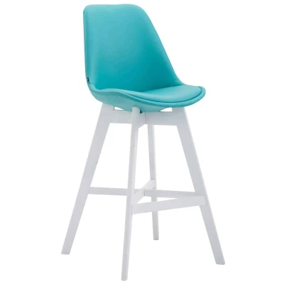 Afbeelding van Barkruk Narvik Kunstleer Wit Frame Blauw