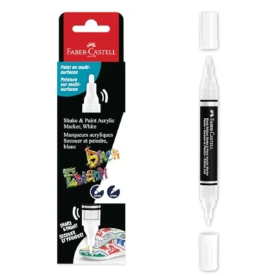 Afbeelding van Acrylmarker Faber Castell Black Edition Shake Paint wit