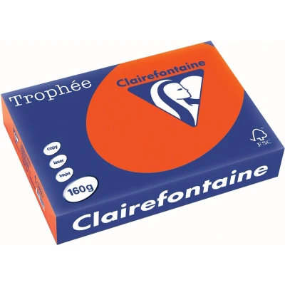 Afbeelding van Clairefontaine Trophée Intens, Gekleurd Papier, A4, 160 G, 250 Vel, Kardinaalrood Papier