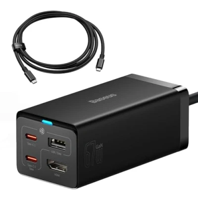 Afbeelding van Baseus GaN5 Pro 67W Snellader voor Laptop met HDMI 4K@30Hz