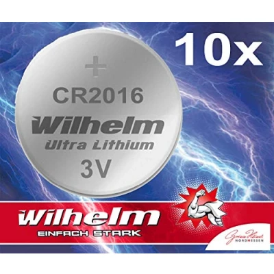 Afbeelding van Wilhelm 10 stuks CR2016 lithiumknoopcellen 3 V CR 2016