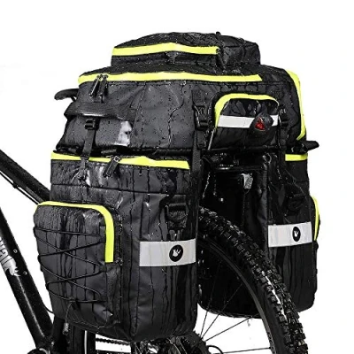 Afbeelding van Rhinowalk Fietstasset, fietsbagagedrager, zadeltas, schoudertas, laptoptas, professionele fietstas, 3 in 1 fietsaccessoires, groen