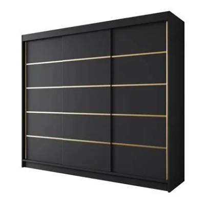 Afbeelding van Meubella Kledingkast Eagle Zwart 250 cm