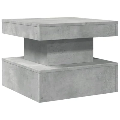 Image de vidaXL Table basse avec lumières LED gris béton 50x50x40 cm839871