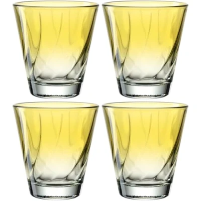 Afbeelding van Leonardo Drinkglas 215ml geel TWIST set/4