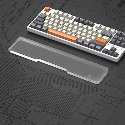 Afbeelding van MAMBASNAKE polssteun voor TKL 80% toetsenbord eerste transparant acryl antislip rubberen voetjes ergonomische Keyboard Palm Rest Office/Gaming/Typing/Laptop