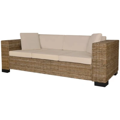 Afbeelding van 3 zits bankstel set rattan 8 delig