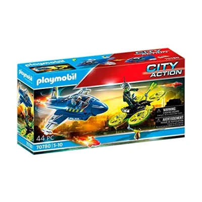 Afbeelding van Playmobil CITY Action Politiejet Drone Achtervolging Miniaturen voor kinderen, Maat: One Size, Multi coloured