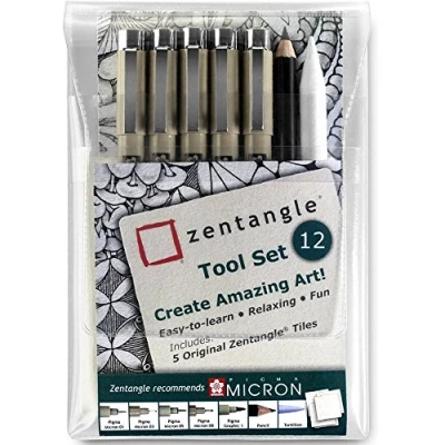 Afbeelding van Fineliner Sakura Zentangle tool set 12delig