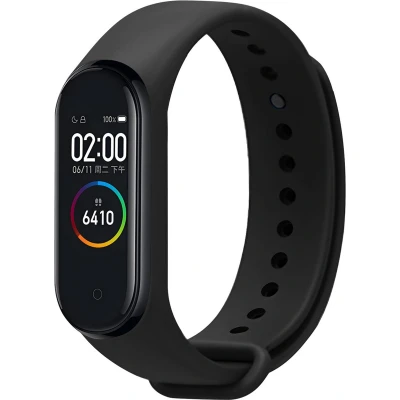 Afbeelding van iMoshion Bandje Geschikt voor Xiaomi Mi band 3 / 4 Siliconen inkliksysteem ronde sluiting Zwart