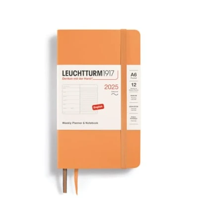 Afbeelding van Leuchtturm1917 Weekly Planner &amp; Notebook A6 Pocket 12 maanden 2025 Softcover Apricot