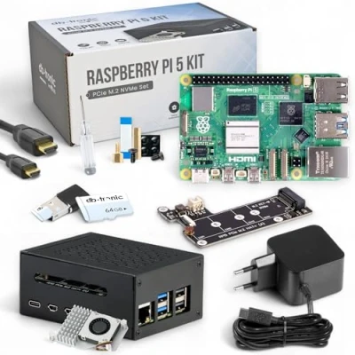 Afbeelding van db tronic Raspberry Pi 4 Starter Kit 4GB / RAM 5V 3A USB C voeding behuizing 32GB SD kaart Micro HDMI kabel