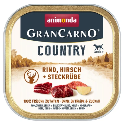 Afbeelding van 22x150g animonda GranCarno Adult Country Rund, Hert &amp; Koolraap Honden Natvoer