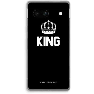 Afbeelding van Case Company® hoesje geschikt voor Google Pixel 7A King zwart Soft Cover Telefoonhoesje Bescherming aan alle Kanten en Schermrand