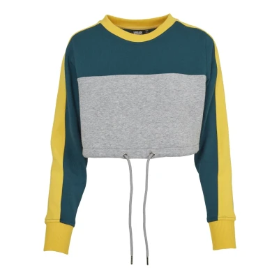 Afbeelding van Urban Classics Ladies Sweater, Dames, Maat: XS, Grey/jasper/chromeyellow
