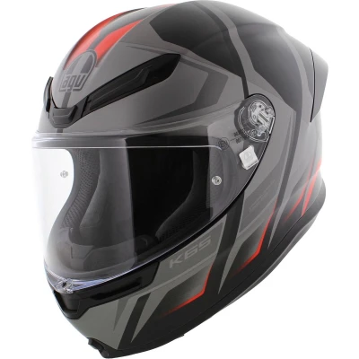 Afbeelding van Agv K6 S E2206 Mplk Slashcut Black Grey Red 014 Maat Helm