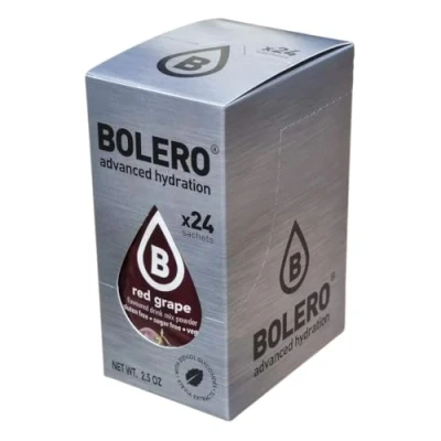 Afbeelding van Bolero red grape 24 x 3 g, sappoeder zonder suiker, gezoet met stevia + vitamine C, voor kinderen en sporters, glutenvrij, veganistisch, rode druivensmaak