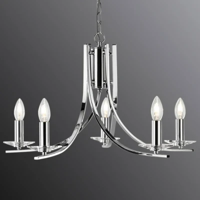 Afbeelding van Edele hanglamp Ascona chroom 5 lichtbronnen