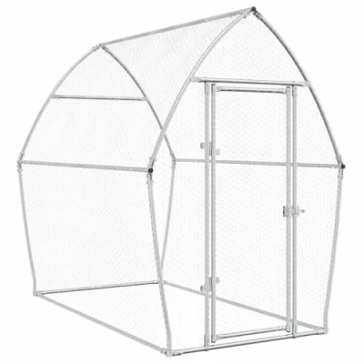 Afbeelding van vidaXL Kippenhok 200x105x182 cm gegalvaniseerd staal zilverkleurig