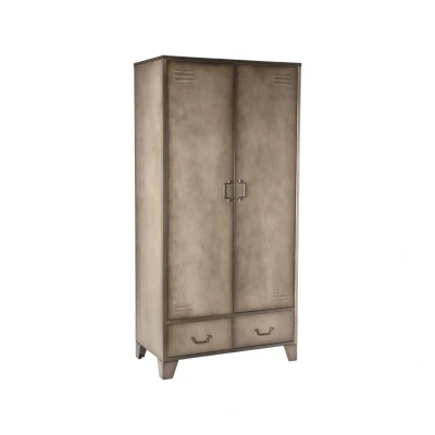 Afbeelding van Fence hoge kast 2 deurs vintage grijs