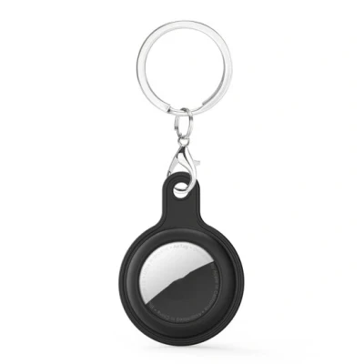 Afbeelding van AirTag case gel series sleutelhanger met ring zwart