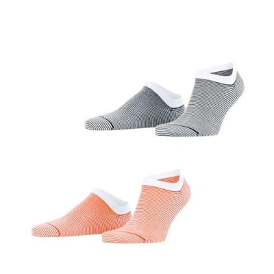 Afbeelding van ESPRIT Fijne streep herensokken, ademend, duurzaam, biologisch katoen, extra zacht op de huid, fantasiepatroon, gestreept, multipack, 2 paar, Veelkleurig (Zwart Oranje 0140)