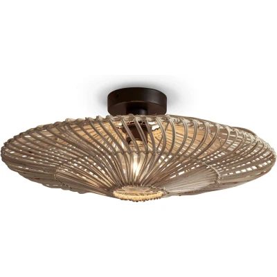 Afbeelding van GOOD&amp;MOJO Plafonniere Zanzibar Rotan Wit Ø55cm