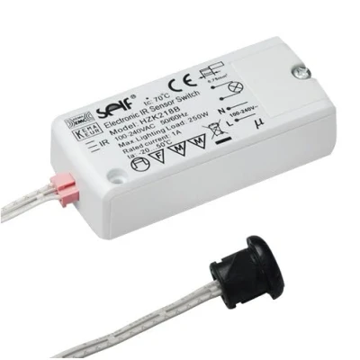 Afbeelding van Sensorisch elektronisch relais met infraroodsensor HZK218B speciaal voor kasten het in en uitschakelen van op de uitgang aangesloten apparaten tot 250 W.
