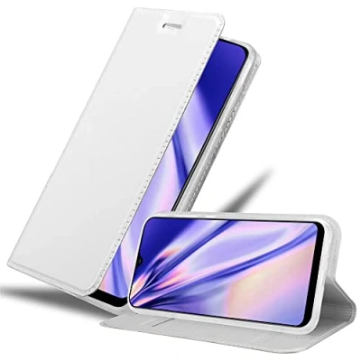 Afbeelding van Cadorabo Hoesje geschikt voor Samsung Galaxy A50 4G / A50s A30s in CLASSY ZILVER Beschermhoes met magnetische sluiting, standfunctie en kaartvakje Book Case Cover Etui