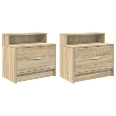 Afbeelding van vidaXL Nachtkastjes 2 st met lade 51x31x47 cm sonoma eikenkleurig