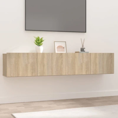 Afbeelding van Tv meubelen 2 st 80x30x30 cm bewerkt hout sonoma eikenkleurig