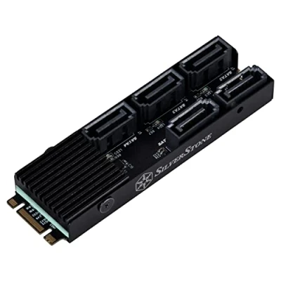 Afbeelding van Silverstone SST ECS07 geheugenuitbreidingskaart PCIe met 5 poorten SATA Gen3 6 Gbps Non Raid M.2