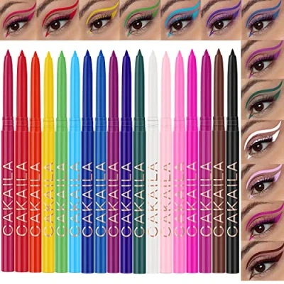 Afbeelding van LuckNest waterdichte matte kleur eyeliner, 18 kleuren kleurrijke sterk gepigmenteerd, vlekbestendig, kleurrijk oogpotlood, cadeau voor vrouwen