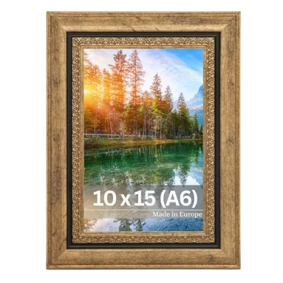 Afbeelding van Victor Fotolijst &quot;Boho&quot; goud in 10 x 15 cm lijst: 30 16 mm Vintage Rustiek Gouden A6 Landhuis