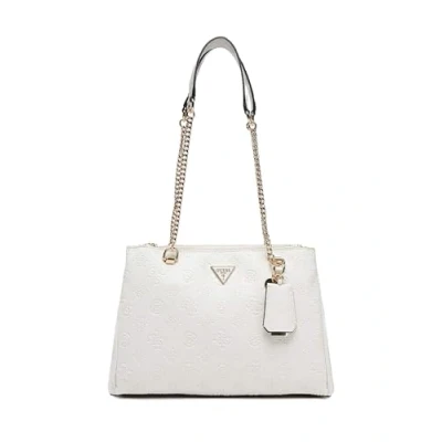Afbeelding van GUESS Schoudertas Cresidia Status Shoulder Satchel Bag Cream White Crème