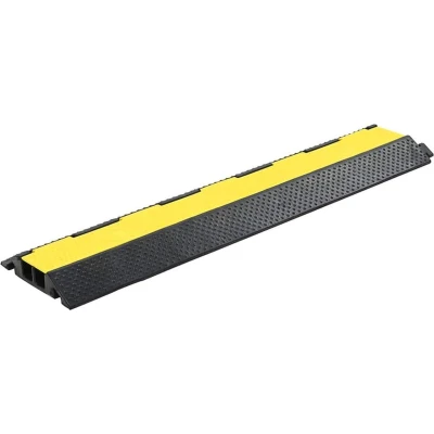 Afbeelding van vidaXL Kabelbeschermer drempel 2 tunnels 101,5 cm rubber