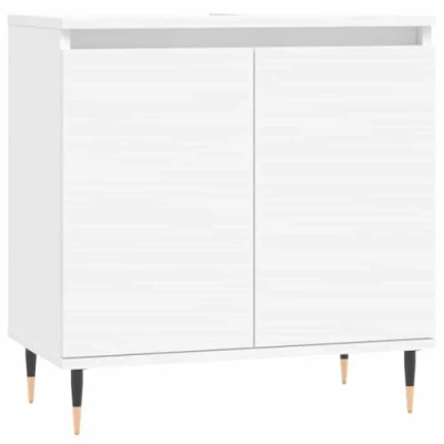 Afbeelding van Badkamerkast 58x33x60 cm bewerkt hout wit