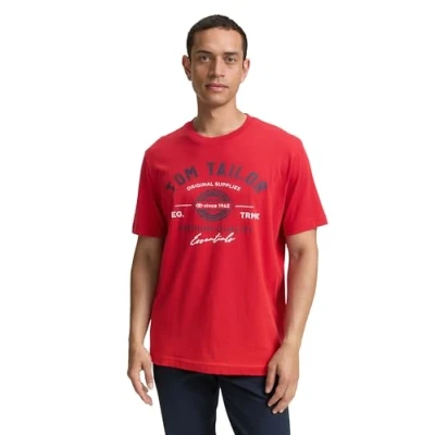 Image de TOM TAILOR T shirt pour homme, 12830 Samba Red, XL