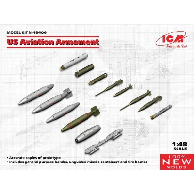 Afbeelding van 1:48 ICM 48406 US Aviation Armament Plastic Modelbouwpakket