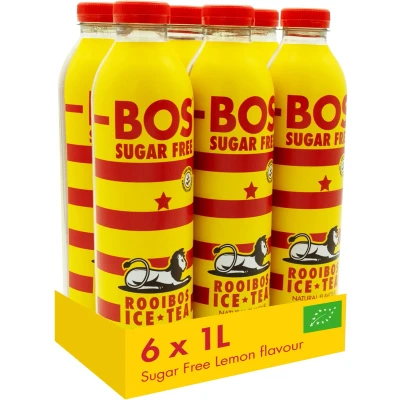 Afbeelding van BOS Ice Tea Lemon Sugar Free BIO Rooibos Koolzuurvrij Multipack 6 x 1L