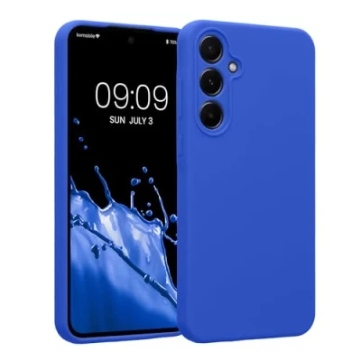 Afbeelding van kwmobile telefoonhoesje geschikt voor Samsung Galaxy A55 5G TPU backcover met siliconen coating Smartphone case in Baltisch blauw