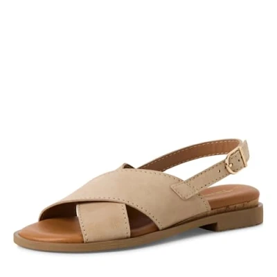 Afbeelding van Tamaris Platte damessandalen 1 28102 44, Beige, 37 EU, EU