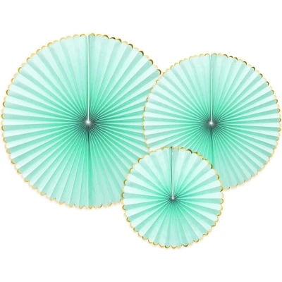 Afbeelding van Partydeco Honeycomb mintgroen met gouden randje
