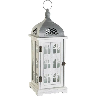 Afbeelding van Lykta DKD Home Decor Verouderde afwerking Wit Grijs Hout Kristal Mediterrane 19 x 51 cm