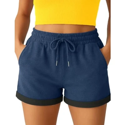 Afbeelding van Smith &amp; Solo Zomershorts voor dames, ideaal sport, hardlopen en training, Navy Blauw