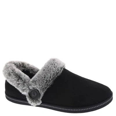 Afbeelding van Skechers Cozy Campfire Fresh Toast damespantoffels, zwart.