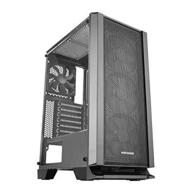 Afbeelding van MARSGAMING MC Master, PC behuizing ATX, metalen mesh frontpaneel, gehard glas, 4 ultra stille ventilatoren, 120 mm, zwart