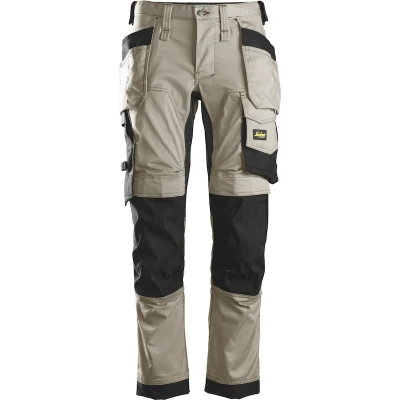 Afbeelding van Snickers 6241 AllroundWork, Stretch Werkbroek met Holsterzakken Khaki/Zwart 62