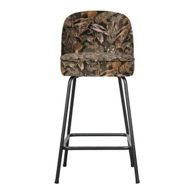 Afbeelding van BePureHome Vogue Barstoel 65 cm Velvet Bouquet Zwart 89x50x55